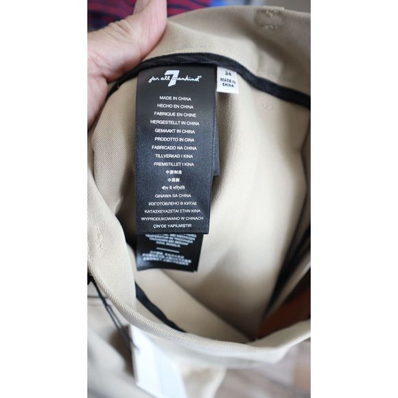 7 For All Mankind Men's Sz 34 Sand/Beige Slim Fit Flat Front Tech Shorts $158 - Picture 10 of 11